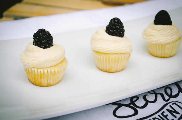 Mini Lemon Cupcakes with Passion Fruit Mousse Frosting